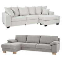 Ylemm&auml;ss&auml; kuvassa muhkea XL-divaanisohva. Alemmassa kuvassa leve&auml; max-divaanisohva.