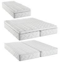 Joustinpatja tarvitsee alleen s&auml;ngynrungon, jos ei halua nukkua lattiatasossa. Parivuoteen patja syntyy kahdesta joustinpatjasta ja t&auml;ysleve&auml;st&auml; sijauspatjasta.