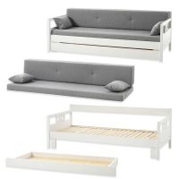 Laverisohva koostuu puisesta runko-osasta, vuodevaatelaatikosta ja irrallisesta taittopatjasarjasta.&nbsp;