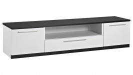 MONACO tv-taso, 180 cm 2 ovea + laatikko (valkoinen/musta)